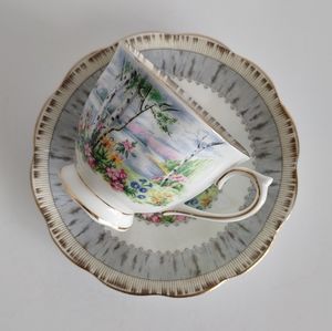 Vintage Royal Albert Silver Birch Teacup and Saucer